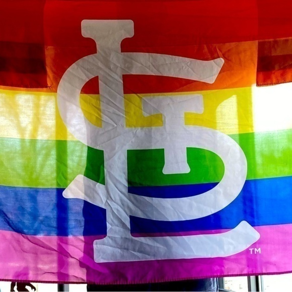 STL Pride flag nylon St Louis Missouri LBGTQ